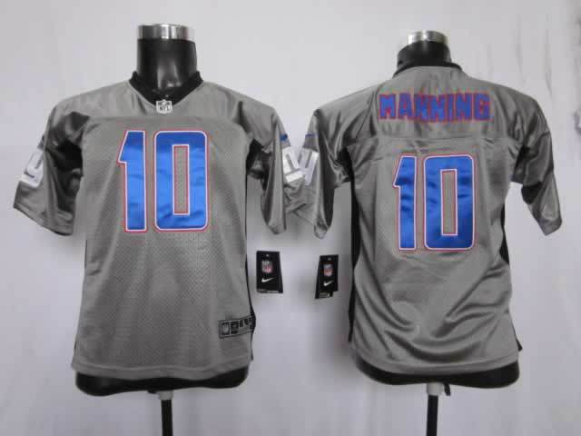 NFL Youth New York Giants #10 Manning grey Nike Jersey->youth nfl jersey->Youth Jersey